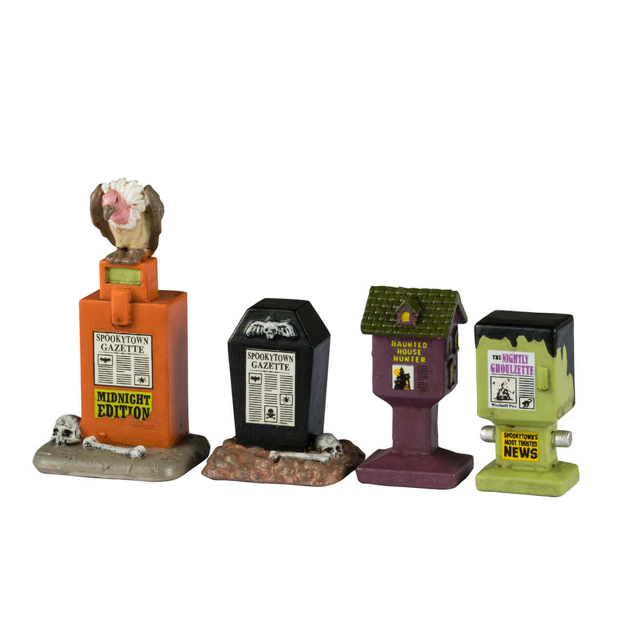 LEMAX Spookytown Gazette, set of 4 #44316